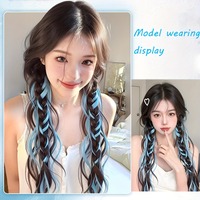 Tresse synthétique désordonnée, tresse de perruque rose bleu gris, perruque tressée style Boxer, queue de cheval pour femme, nouvelle tresse longue torsadée style chinois