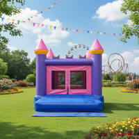 Mini petit trampoline de maison de rebond en PVC violet de qualité commerciale château plein d'entrain de saut gonflable de 3m x 3m pour le plaisir