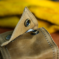 Tas Penyimpanan Bumbu Gaya Farmhouse Chuanyeren Grosir, Kain Kanvas Oilcloth Khaki/Hijau Hutan 30ml*2 untuk Dapur Perkemahan