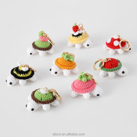 Porte-clés tortue en crochet fait main, pendentif tortue en crochet arc-en-ciel, objets décoratifs