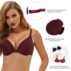 Prezzo all'ingrosso squisito di alta qualità solido <span class=keywords><strong>bordeaux</strong></span> <span class=keywords><strong>reggiseno</strong></span> da donna di lusso 4 colori elegante <span class=keywords><strong>reggiseno</strong></span> con ferretto - Product Image 5