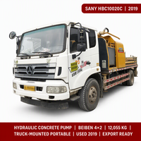 Pompe à béton diesel montée sur camion Sany HBC10020C d'occasion, 2019, Chine, 12855 kg, prête à l'exportation