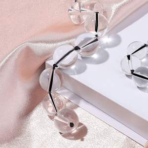 Transparent Crystal Glass Anal Beads Mature Sex Toy Bedroom Masturbation BDSM Exercise Dilator Rope <b>Vibration</b> Bondage Gear - Product Image 5