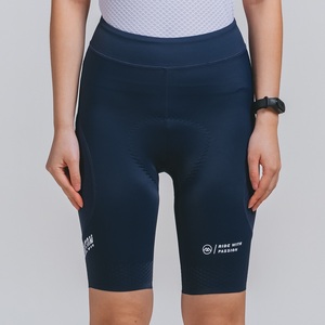Vêtements de sport Short de cyclisme taille haute pour femmes Short de vélo 2 poches latérales Pantalon de vélo de compression avec logo personnalisé Bleu rembourré - Product Image 2