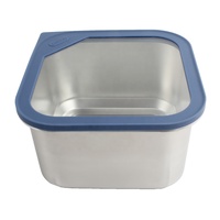 Boîte de conservation alimentaire en acier inoxydable, rectangulaire, taille M, couvercle hermétique en plastique, à un seul niveau, empilable, boîte à lunch