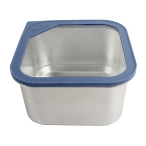Boîte de conservation alimentaire en acier inoxydable, rectangulaire, taille M, couvercle hermétique en plastique, à un seul niveau, empilable, boîte à lunch - Product Image 1