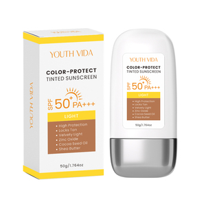 Protector Solar Mineral con Color, Resistente al Agua, con Óxido <span class=keywords><strong>de</strong></span> Zinc, FPS 50, <span class=keywords><strong>para</strong></span> Piel Oscura, Marca Privada, OEM - Product Image 1