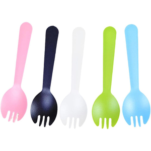 Cubiertos Desechables de Plástico de Alta Calidad, Envueltos Individualmente, Cuchillo para Carne, Tenedor para Pizza, Cuchara para Postre, Colores Personalizables - Product Image 1