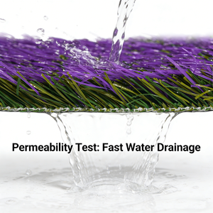 Gazon synthétique tissé rayé violet et vert écologique, résistant aux intempéries, pour aménagement paysager de jardin - Product Image 5
