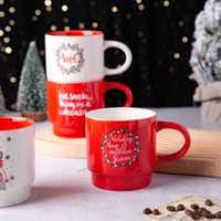Mug à café en céramique blanche de 13 oz - Design de Noël mignon, sans danger pour les aliments, personnalisable pour les souvenirs et les cadeaux de fête