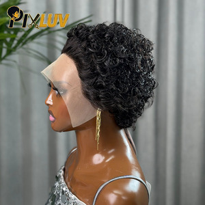 Perruque Chioma en promotion, perruque courte bouclée 13x4 HD avec dentelle transparente, noire naturelle, 100% cheveux humains bruts pour personnes noires - Product Image 1