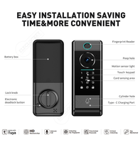 Cerradura Inteligente TTLock con Aplicación, Cerrojo Automático, Seguridad para el Hogar, Intercomunicador en Tiempo Real, Huella Digital, Cámara y Cerradura Digital