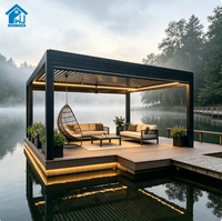Sweet Home Maßgefertigte Aluminium Motorisierte Bogenförmige Lamellenpergola Wasserdichtes Dach Outdoor Garten Pavillon Gartenlaube