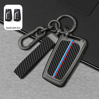 Alliage de Zinc 3 boutons en Fiber de carbone étui à clés de voiture en métal couvercle de porte-clés à distance adapté pour Toyota Prius Camry Corolla C-HR CHR RAV4 Prado