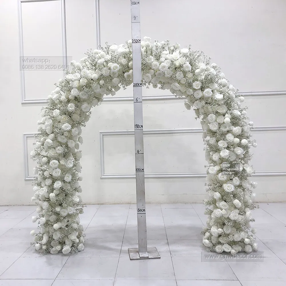 Producto disponible, firme y no fácil de caer, decoración de arco de recepción de boda artificial