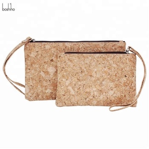 Boshiho Vegan Zipper Cork Coin <b>Purse</b> <b>Small</b> Carry Clutch Wallet Cork Bag - Product Image 2