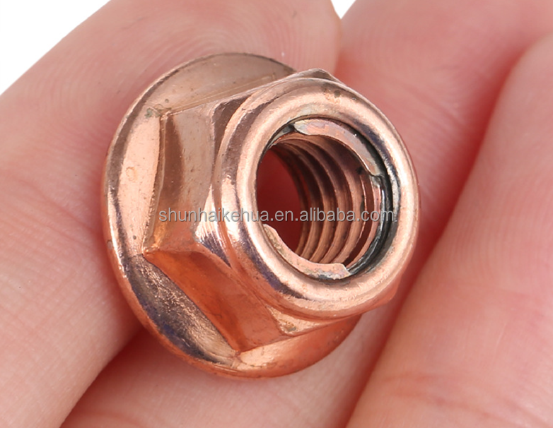 OSUWLSI 12x écrou du collecteur d'échappement, Turbo, M8 Auto - Verrouillage Hexagonal en cuivre