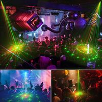 Projecteur de scène DJ YSH 240 à motifs, lumières LED laser stroboscopiques, activé par la voix, télécommande, indice de protection IP33, RGBW rouge UV, CRI élevé 95