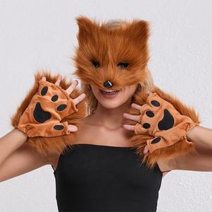 Mulheres e Meninas Festa de Halloween Faux Fur Fox Gato e Lobo Cosplay Traje com Cauda e Luvas Material de Pelúcia Presente - Product Image 5