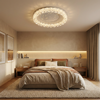 Plafonnier LED à économie d'énergie ODM avec télécommande, 3 couleurs changeantes, texture scintillante, luminaire circulaire pour plafond