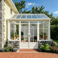Fenêtre arquée en verre treillis avec cadre en alliage d'aluminium 6063-T5, isolation thermique intérieure et extérieure, résistante aux intempéries, pour patio et véranda