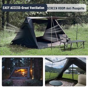 Tente de <span class=keywords><strong>camping</strong></span> OEM avec tissu en coton TC - Tente de glamping imperméable avec poteaux en aluminium et port électrique pour les familles en plein air - Product Image 5
