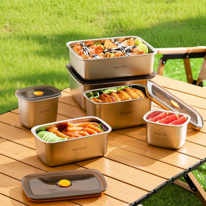 Conteneur de stockage en acier inoxydable 316L de 1300 ml avec couvercle en PP, réutilisable et portable, pour le <span class=keywords><strong>camping</strong></span> des nouveau-nés et le stockage des fruits, personnalisable avec logo - Product Image 3