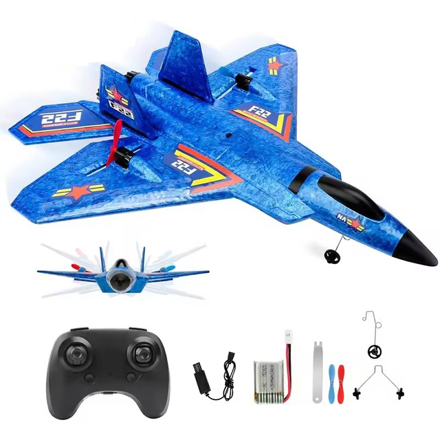 F22 Model 2.4G Remote Control Combat Flight Foam Airplane Anti-Fall Fixed-Wing Glider Jet Plane Stunt Aircraft Made of Metal
