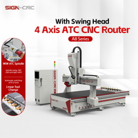Máquina Fresadora CNC Grande para Madera, 3D, 4 Ejes, 1325, Fresadora CNC para Madera, Máquina Fresadora CNC Multifuncional para Tallado