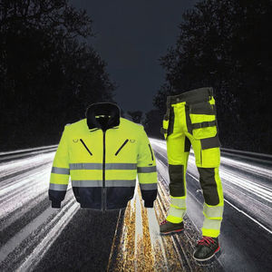 Veste d'hiver haute visibilité personnalisable pour pilote, conception bomber de sécurité pour la construction, en polyester, avec support de logo personnalisé - Product Image 3