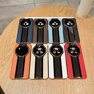 Étui rigide en cuir véritable galvanisé de luxe pour Huawei <span class=keywords><strong>Mate</strong></span> 70 60 Pro + RS 60 50 40 <span class=keywords><strong>30</strong></span> Pro housse de protection d'objectif de mode - Product Image 1