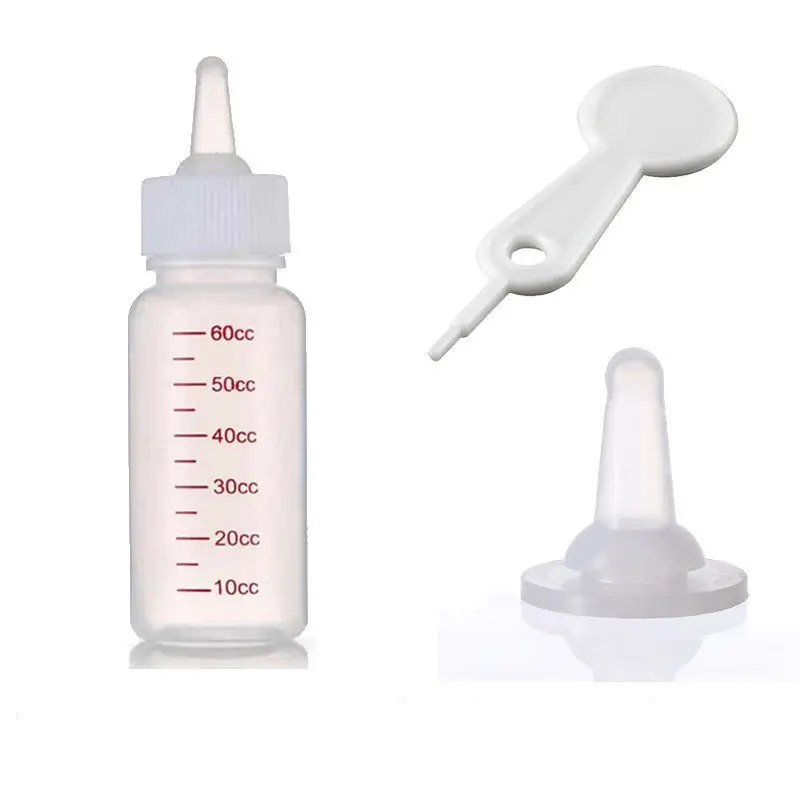 Kwaliteit Dierbenodigdheden 60Ml Kat Zuigfles Vier Set Serie Witte Fles Kitten Puppy Feeder