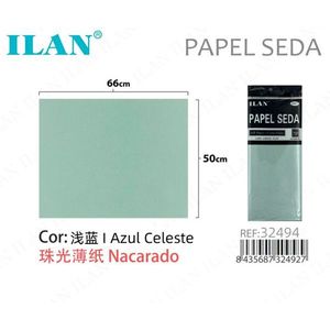 Carta velina Ilan 50x66 cm azzurra con glitter per lavori creativi - Product Image 3