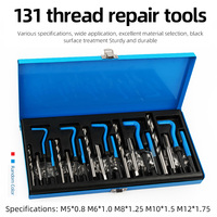 131 PCs Metric Blue Box Hand Thread Repair Tool Kit OEM Rethread Stripped Wire Thread Insert M5 M6 M8 M10 M12 Helicoil Insert