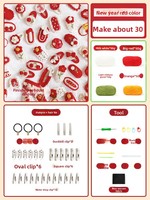 Kit Bahan DIY Jepit Rambut Bentuk Hati Bertema Bunga Sakura Kelas Atas untuk Aksesori Rambut Pita Rajut Wol Buatan Tangan