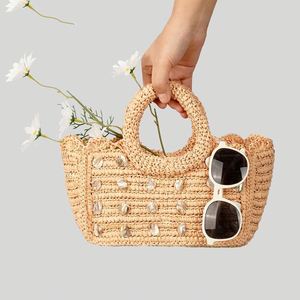 Bolso de Mano de Paja Tejida a Mano, Diseño Personalizado de Primavera/Verano, para Mujer, Ideal para la Playa o Vacaciones - Product Image 2