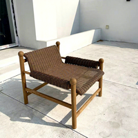 Chaise longue simple en teck de haute qualité Sigma, style nouveau, en corde tressée, pour jardin et terrasse