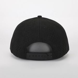 BSCI OEM personalizado de alta calidad 6 paneles Flat Bill PVC parche Logo Sport Snapback Cap impermeable láser corte agujero perforado sombrero - Product Image 5