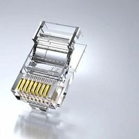 Ultra-class 5 kelas teknik tanpa pelindung 3U'' berlapis emas Cat5e kepala kristal 8P8C RJ45 konektor kabel jaringan komputer Haina