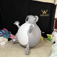 Ballon gonflable animal de dessin animé de 2 m de haut, best-seller, avec lumière LED pour fête sur le thème des animaux, panda, oiseau, koala gonflables