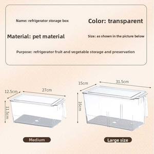 热销可叠放大容量塑料冰箱食品级储物盒带手柄食品储存容器 - Product Image 2