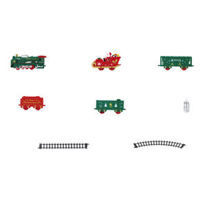 <span class=keywords><strong>Tren</strong></span> de Juguete de Plástico con Luz, Música y Vapor, Modelo Retro de Navidad, con Riel, Funciona con Pilas - Product Image 1