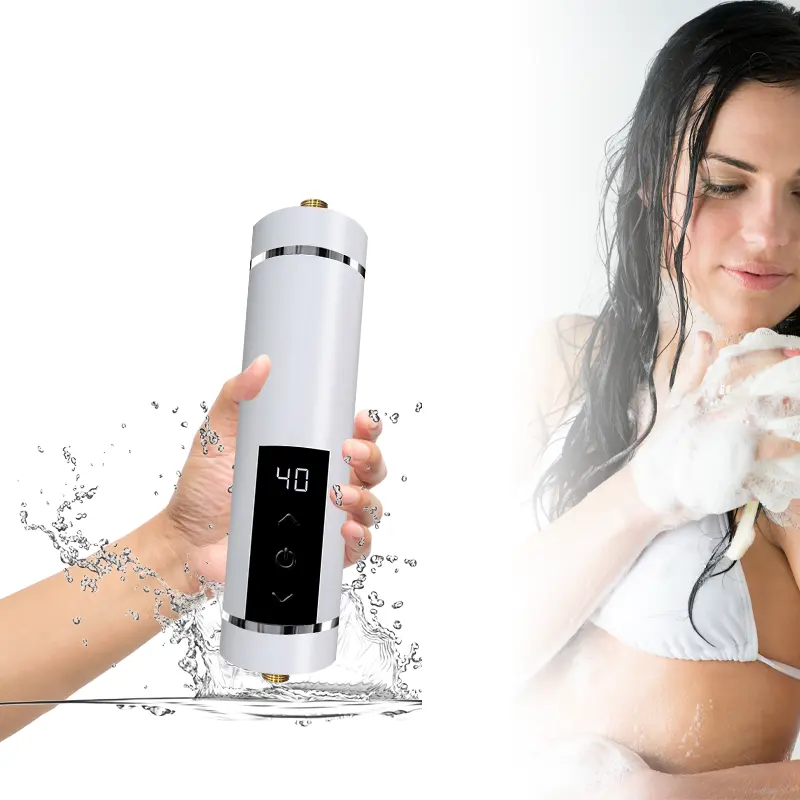 Aquecedor de água elétrico com tanque, aquecedor de água com temperatura constante de 3500 W, aquecedor de água digital, aquecedor de água sob demanda, miniatura