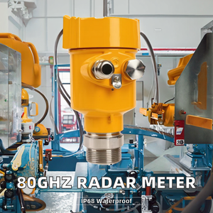 Высококачественный радарный датчик уровня жидкости Hua Liu 80 ГГц, желтый, из алюминия/нержавеющей стали, угол луча 8°, точность 1 мм, IP68 - Product Image 4