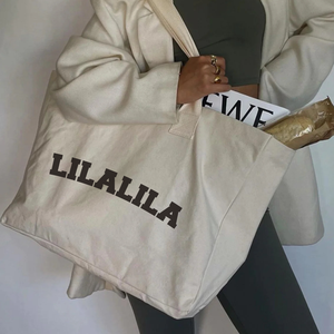 Bán buôn quá khổ thời trang tái sử dụng mua sắm <span class=keywords><strong>Canvas</strong></span> Tote Túi với tùy chỉnh in logo - Product Image 4