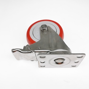 100 mm 4 "drehbare Doppel bremse und Sicherungs kugellager PU-Rad Edelstahl 304 Nachlauf - Product Image 2