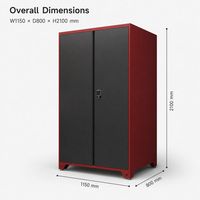 Armario para Herramientas de Acero Laminado en Frío con Doble Puerta, Cerradura Electrónica de Combinación, Estantes Ajustables, Patas de Base Cónicas, Opciones de Varios Colores