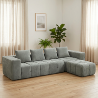 Cloud Boneless Couches für Wohnzimmer Getuftetes Modulares Ecksofa Beweglicher Ottoman L-förmiges Memory-Schaum Chenille-Sofa
