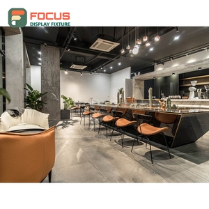 ชั้นวางสินค้ากาแฟสุดหรู แผงไม้ระแนง ชั้นวางขนม ชั้นวางโชว์หน้าร้าน - Product Image 6