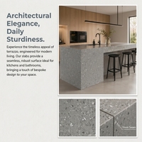 Dalles de terrazzo, revêtement de sol en terrazzo, taille personnalisée, résistant à l'usure, pour hôtels et appartements